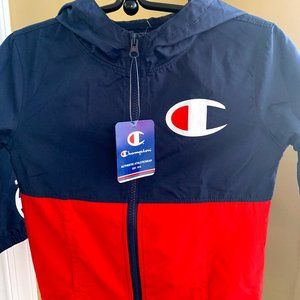NWT CHAMPION BOYS HOODED ZIPPER WINDBREAKER JACKET